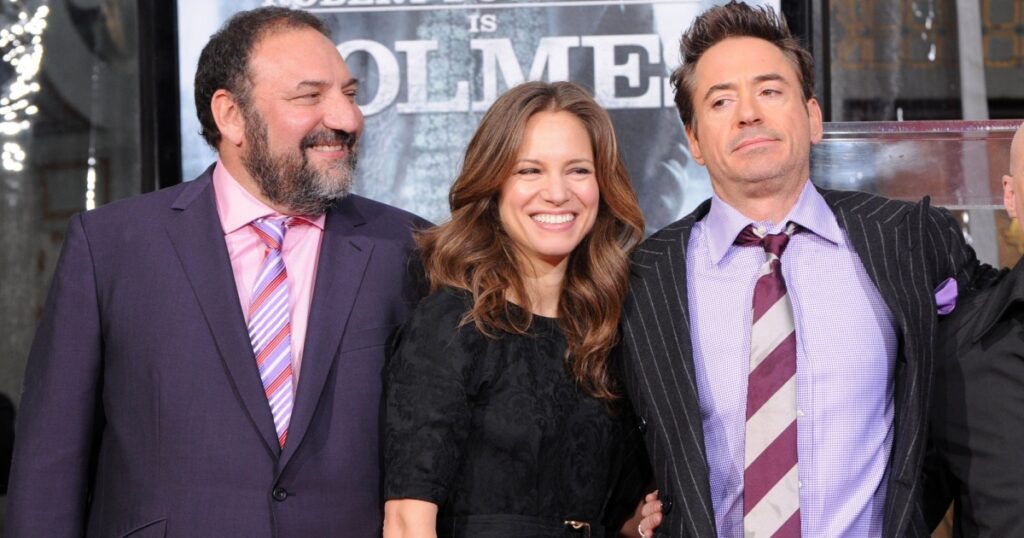 Joel Silver, Robert Downey Jr. and wife Susan Levin at Robert Downey Jr. Hand and Footprints Ceremony, Chinese Theater, Hollywood, CA. 12-07-09