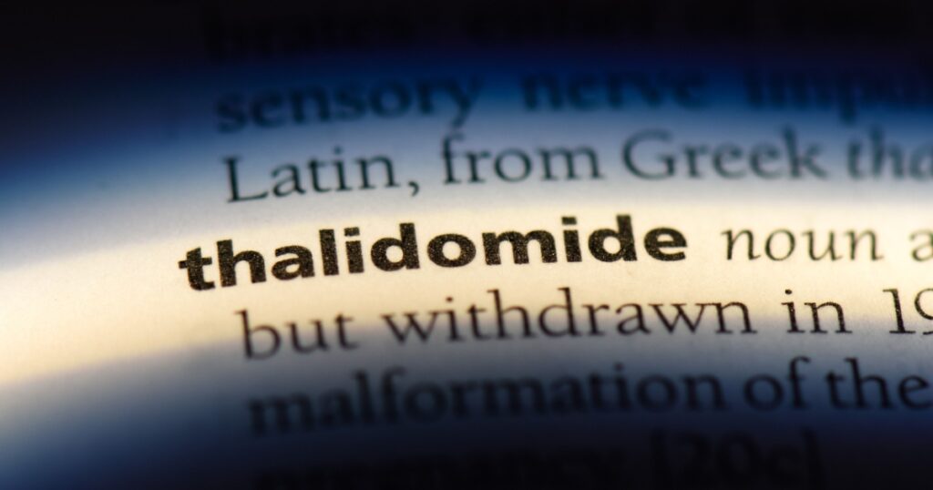 thalidomide word in a dictionary. thalidomide concept.