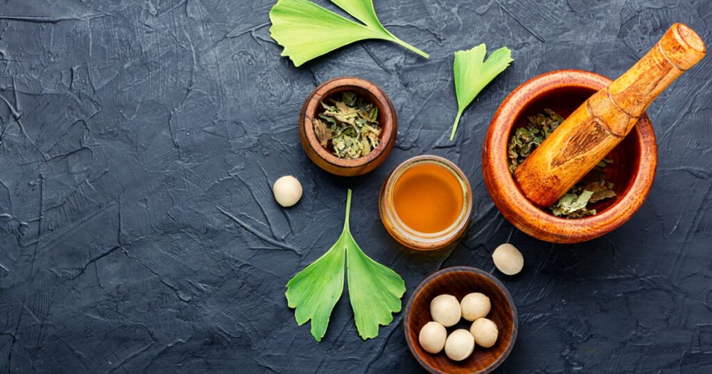 Healing properties of seeds and leaves of ginkgo biloba in herbal medicine.