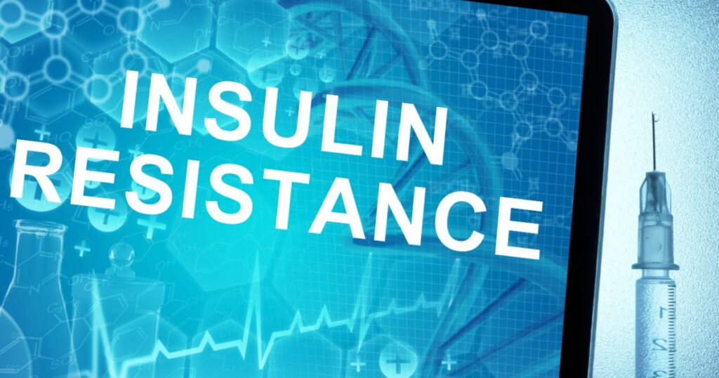 the words Insulin Resistance on a tablet with syringe
