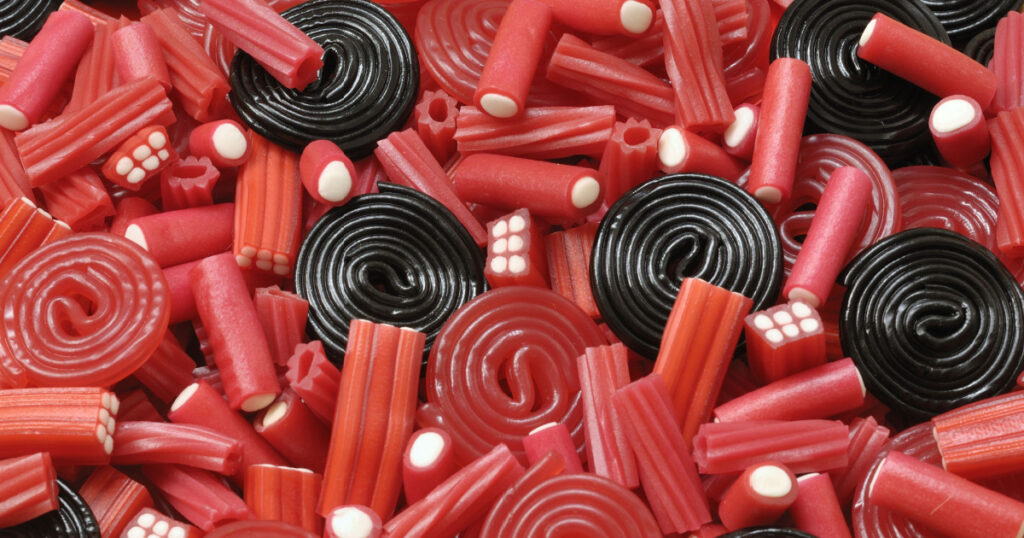 Licorice candy and mix