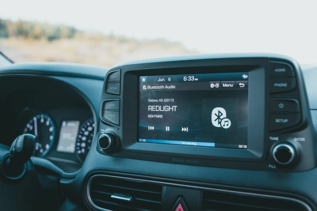 Close-up of a Radio in a Car

