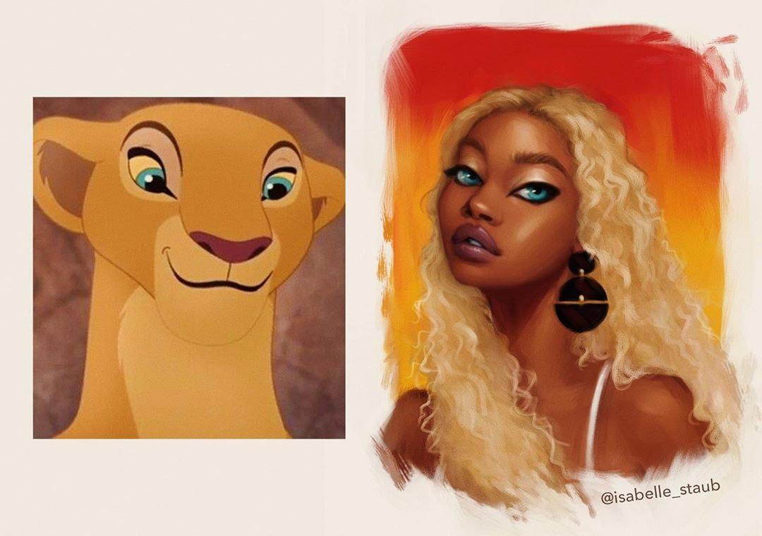 Disney animals as humans Nala from The Lion King