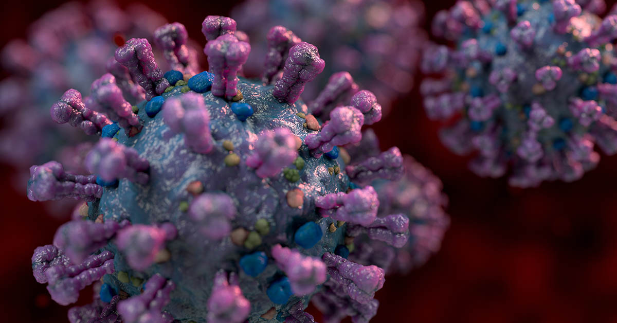3d rendering, close up of viruses