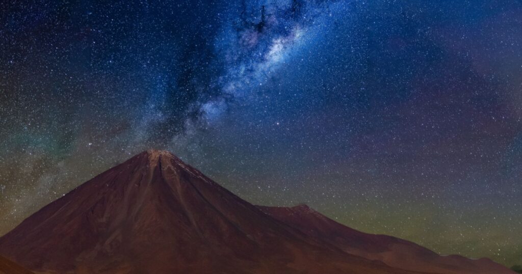 Milky way in Licancabur volcano at Atacama Desert