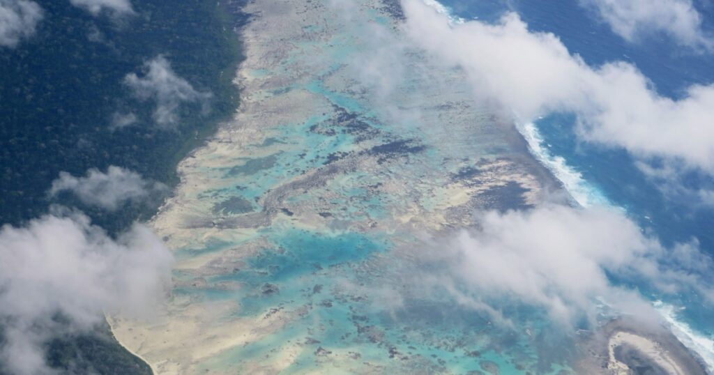 Aerial view of North Sentinel Island, Andaman.