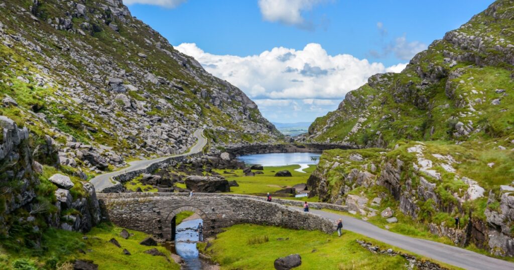 Scenic view of Gap of Dunloe, County Kerry, Ireland.