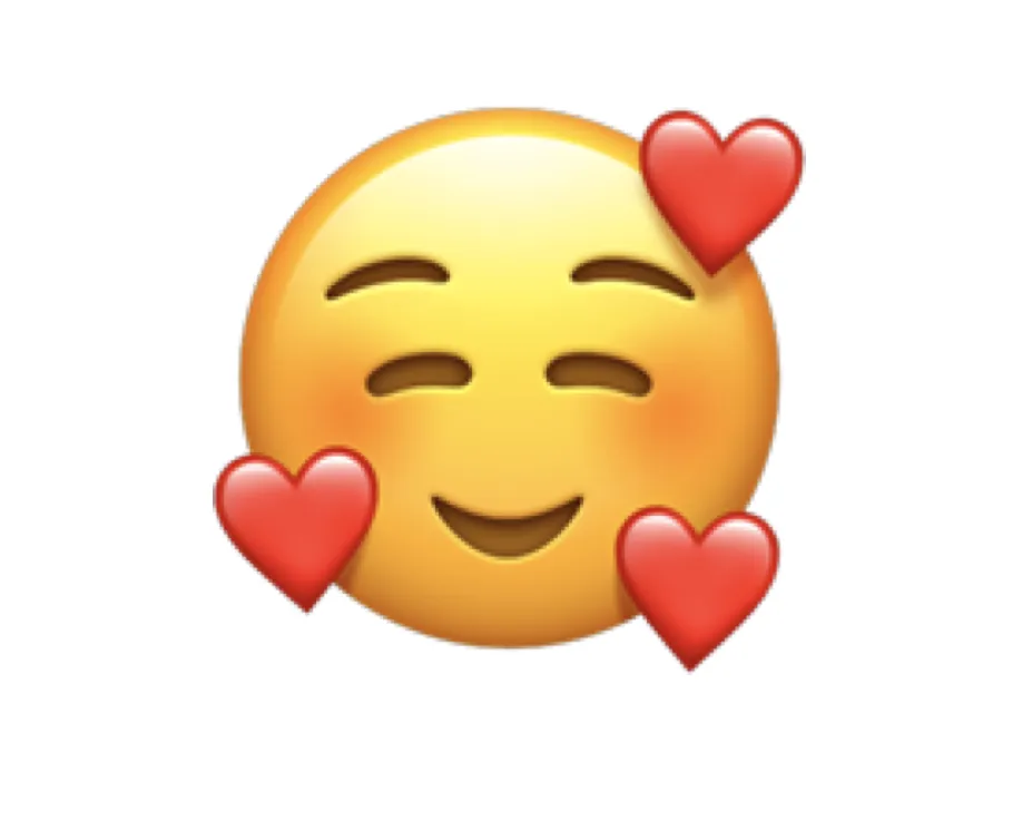 The "smiling face with hearts" emoji