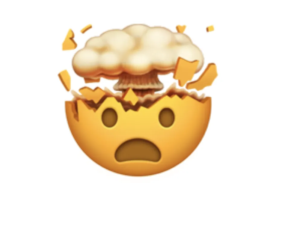 The "exploding head" emoji