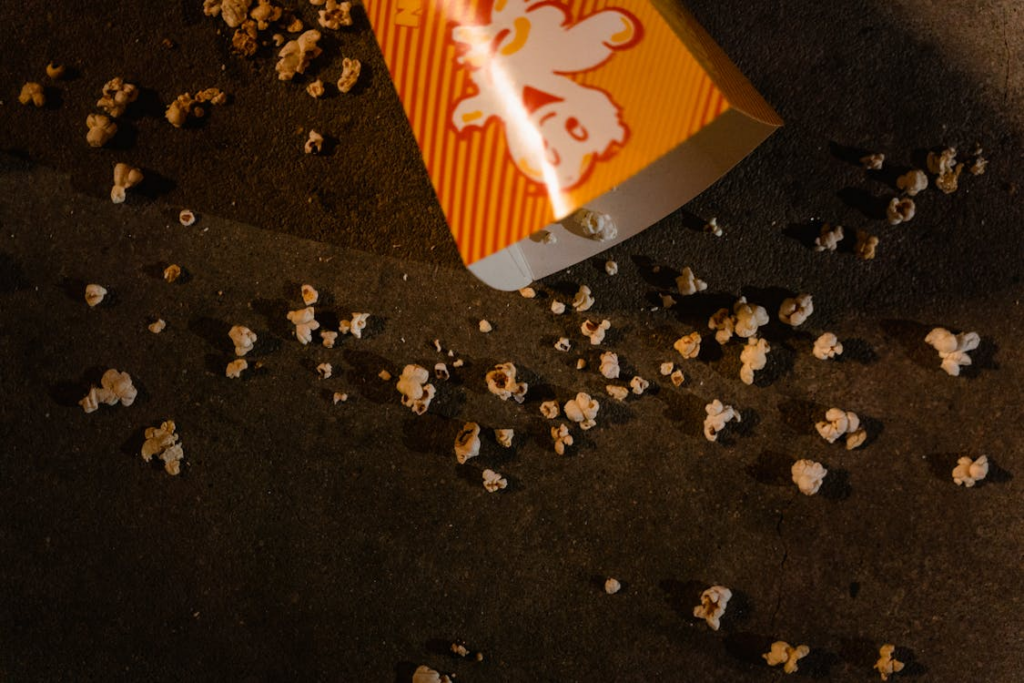 Popcorn on floor