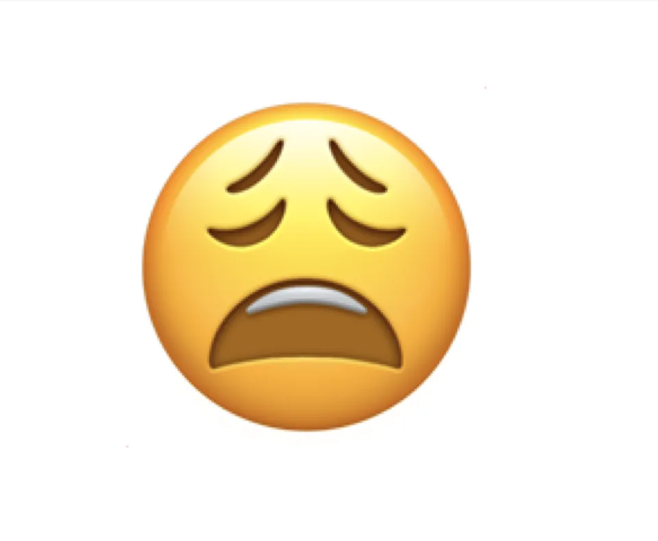 The "weary face" emoji