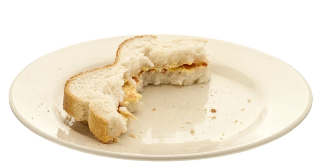 Half Eaten Sandwich on a Plate
