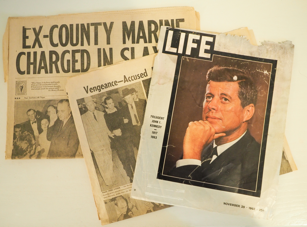 Great Falls, Montana - USA, November 1963 newspaper and Life Magazine Coverage of the assassinations of John F. Kennedy and Lee Harvey Oswald