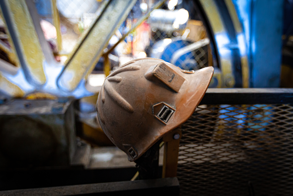 Dust on an old and forgotten helmet - Safety at the work place
