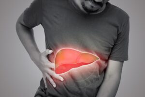 5 Over The Counter Medications That Can Damage Your Liver The,Illustration,Of,Liver,Is,On,The,Man's,Body,Against