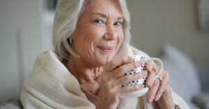 Woman enjoying a cup of tea