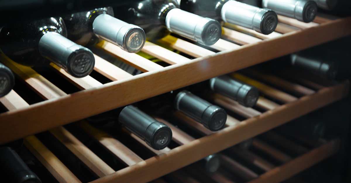 wine rack featuring various wines