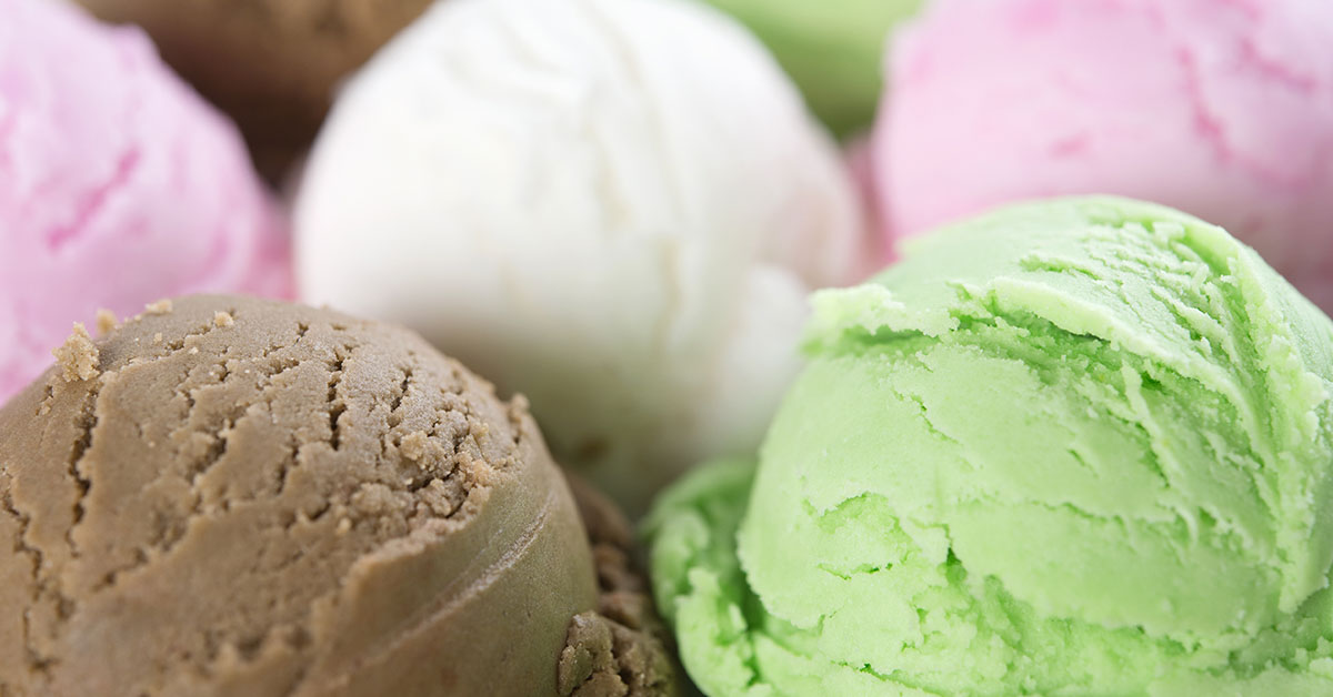 Close up image, scoops of ice cream