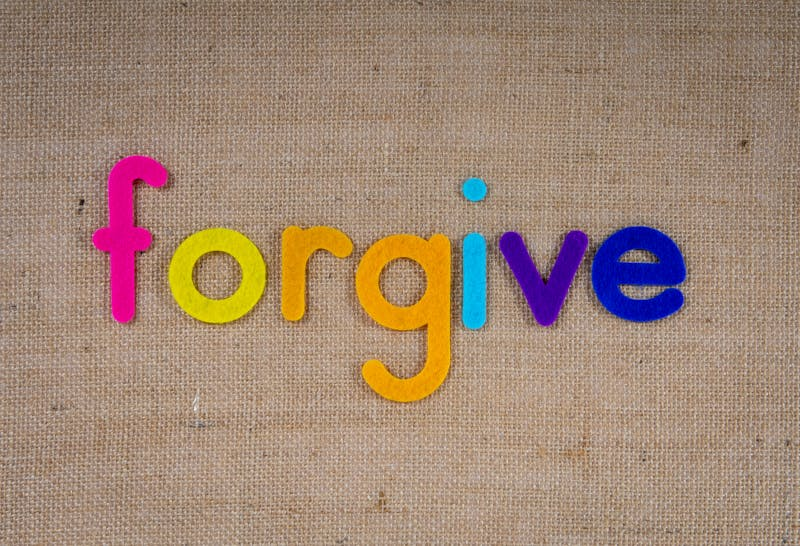 "forgive" on cloth