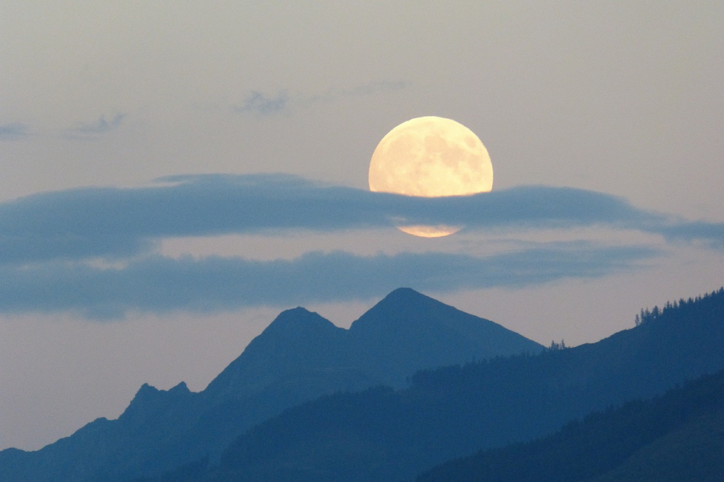 Moon over the mountains