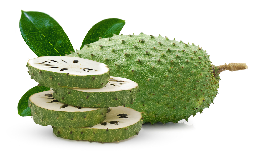 Soursop or custard apple fuite isolated on white background