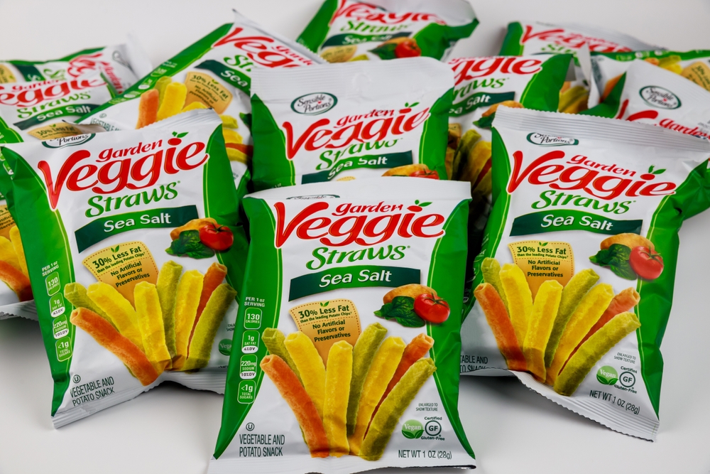 January 8, 2022. New York, USA. Potato snack Garden veggie straws with sea salt.