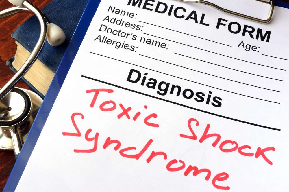 Medical form with diagnosis Toxic shock syndrome.
