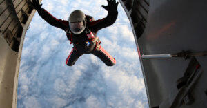 man sky diving