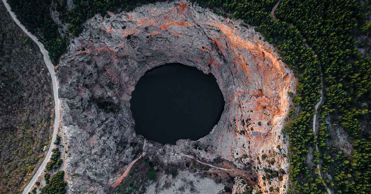 impact crater seen from space
