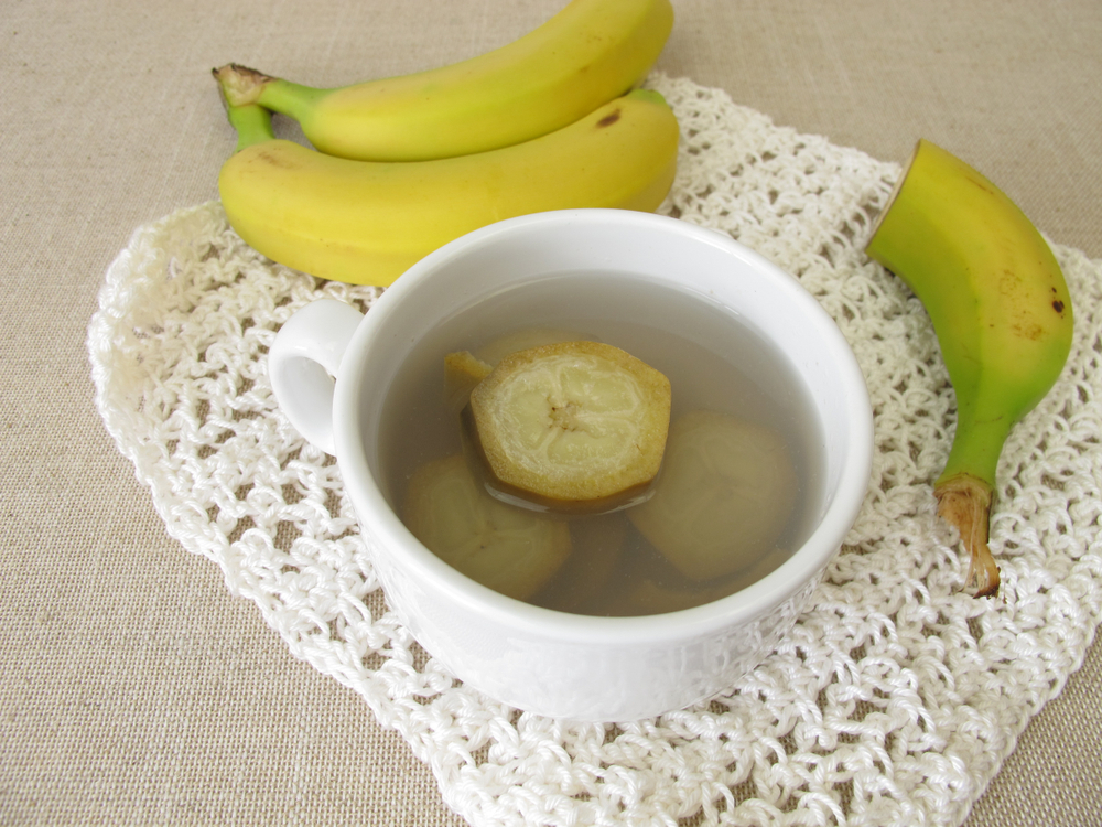 Banana peel tea, tea from organic bananas and banana peel
