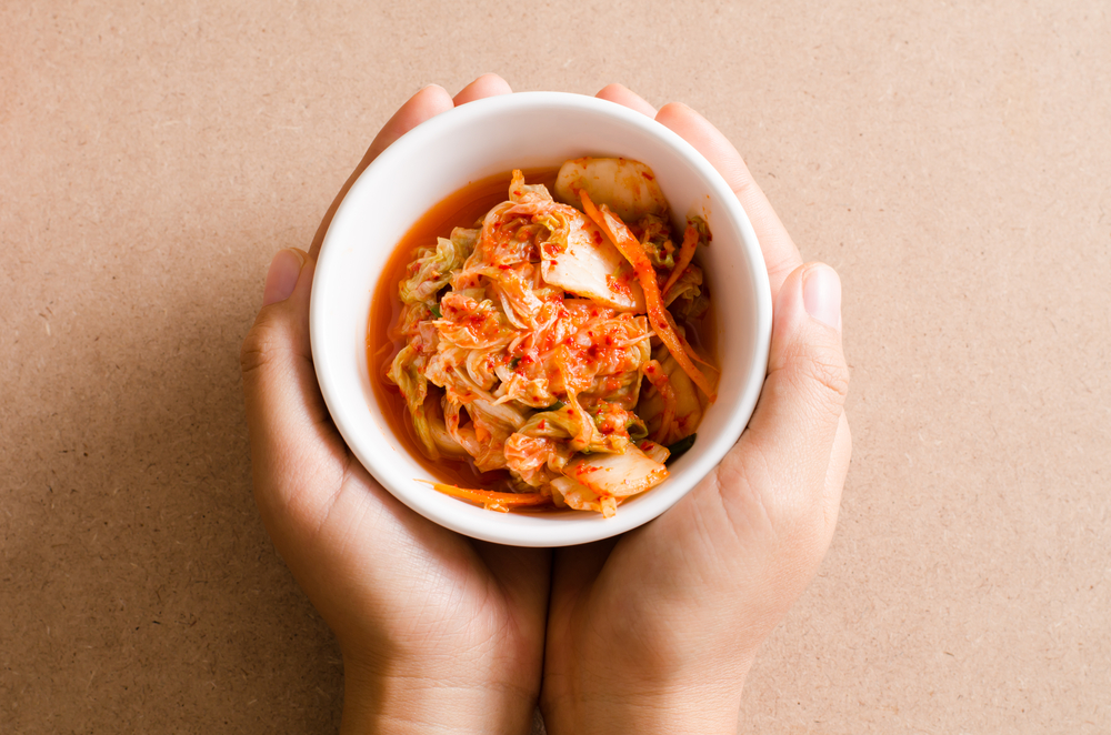 Kimchi cabbage (Korean food) in a bowl ready to eating
