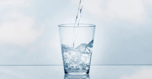 water glass being filled