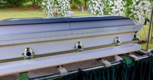 Casket at funeral
