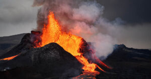 Erupting volcano