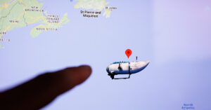 New Footage of Titan Submersible on Seafloor Released By US Coast Guard depiction of where the Titan Submersible imploded