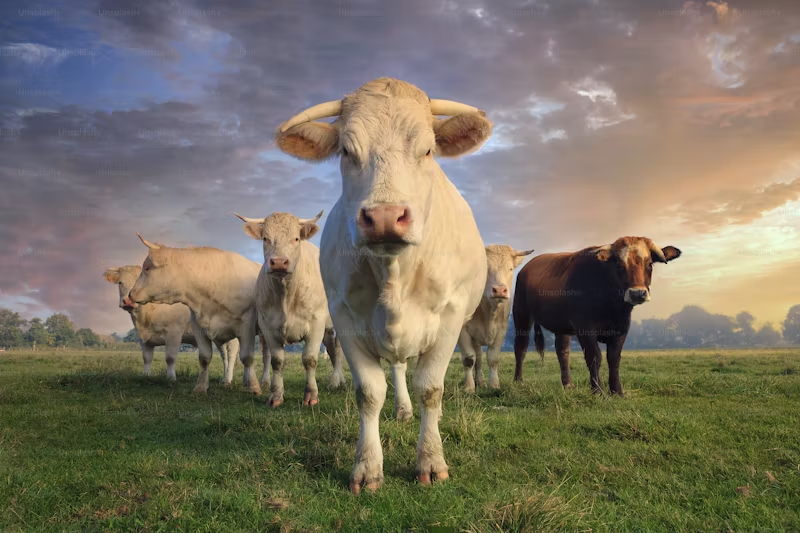 cows facing forward