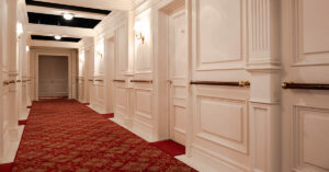 Recreation of hallway on the HMS Titanic