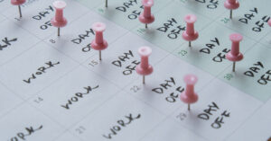 Australian Company Offers Employees 4 Day Workweek 4 day work week printed calendar with pink pins on three days off in week weekend days four day working week concept. Modern approach doing business short workweek. Effectiveness of employees