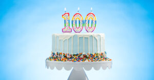 15 Signs You Might Live to 100 Birthday cake with "100" candles on it. Living to 100.
