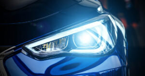 The Majority of Drivers Think LED Headlights Are Too Bright front LED headlights on car
