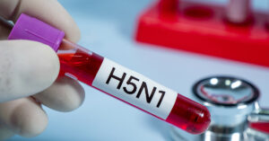 H5N1 labelled on vile of blood