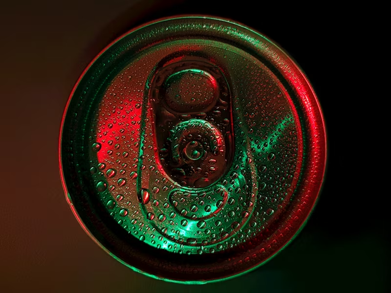 a condensation-heavy can of soda 