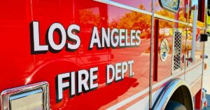 In 2024, Los Angeles Mayor Slashed Fire Department Funding for Homeless Initiatives LA Fire Dept fire truck