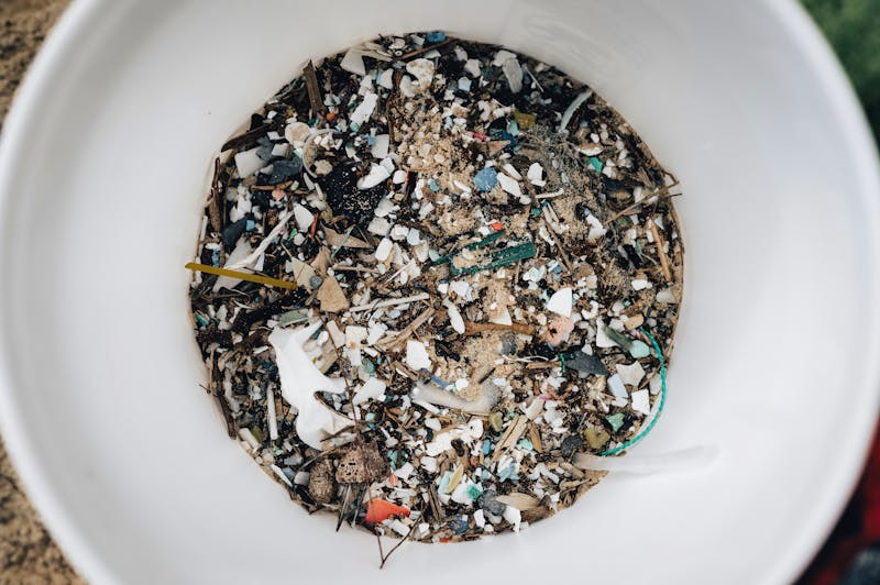 a bucket full of microplastics