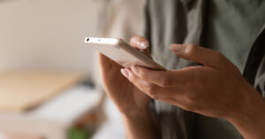 person using smartphone/iPhone