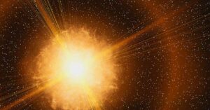 white flash on a space backgrounds. Supernova, birth of a star concept
