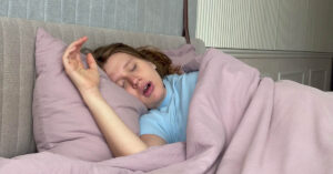 woman Drooling while sleeping