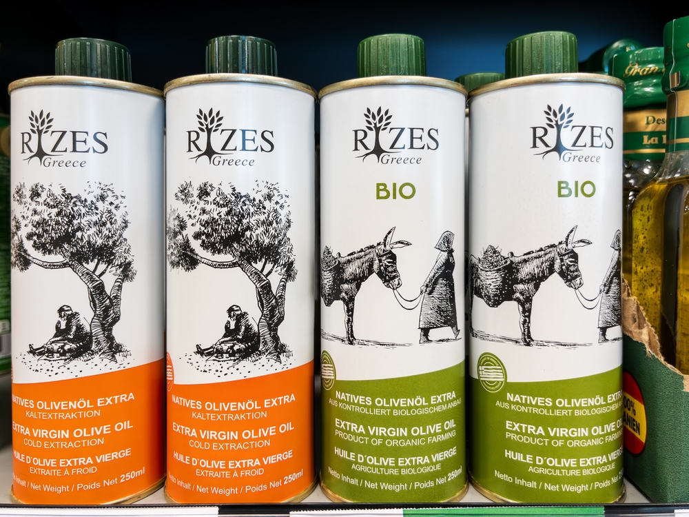 GERMANY - AUG 22, 2024: Extra Virgin Olive Oil from Greece