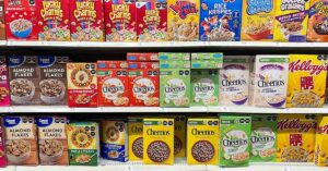 Cereal isle in a supermarket
