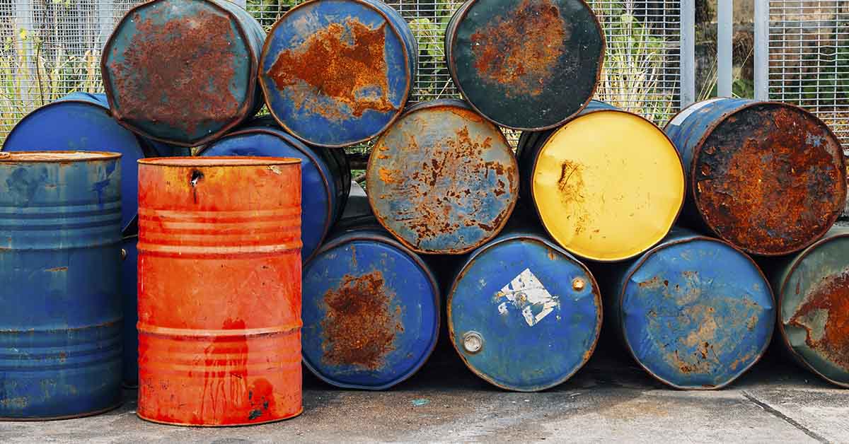 Various oil drums